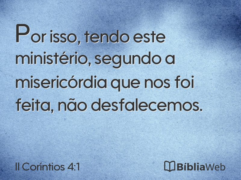 II Coríntios 4:1 em imagem para compartilhar