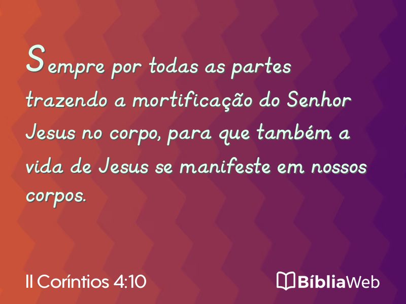 II Coríntios 4:10 em imagem para compartilhar