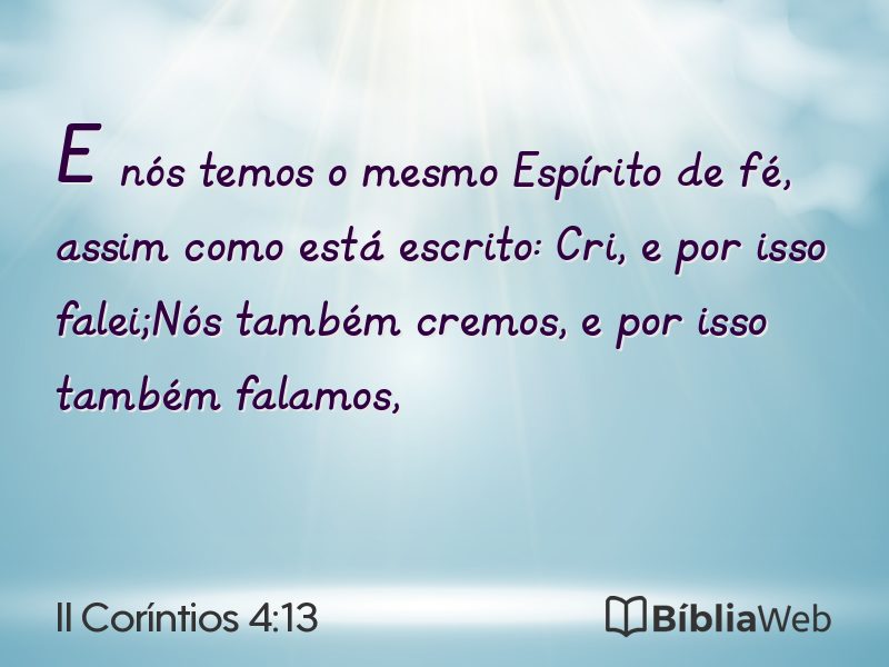 II Coríntios 4:13 em imagem para compartilhar