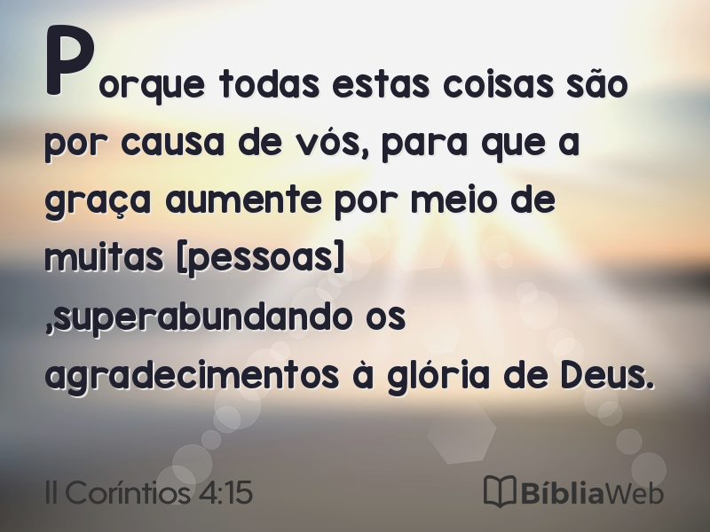 II Coríntios 4:15 em imagem para compartilhar
