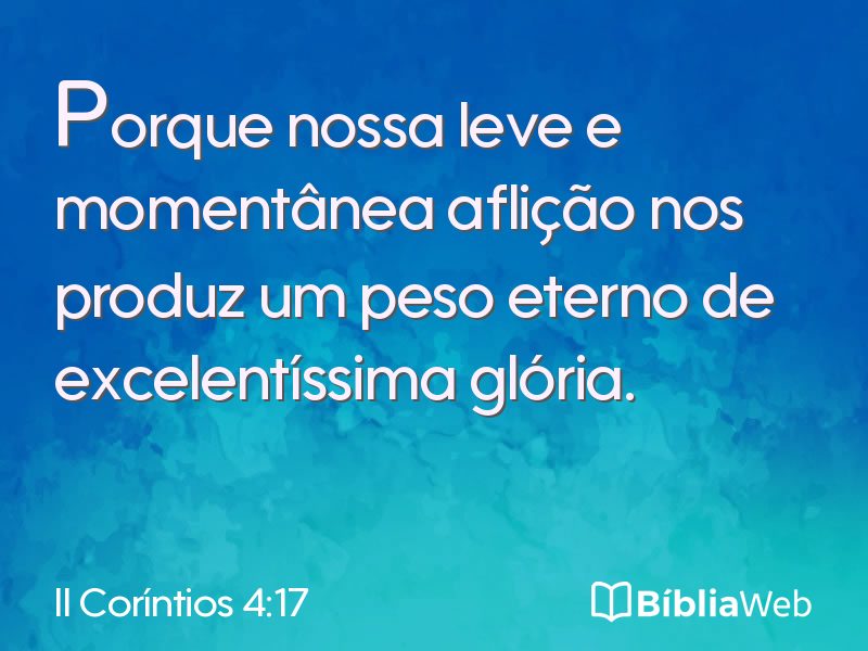 II Coríntios 4:17 em imagem para compartilhar