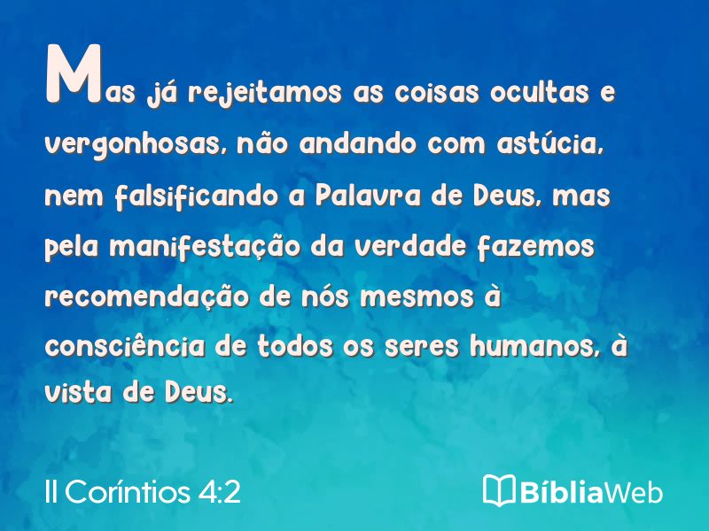 II Coríntios 4:2 em imagem para compartilhar