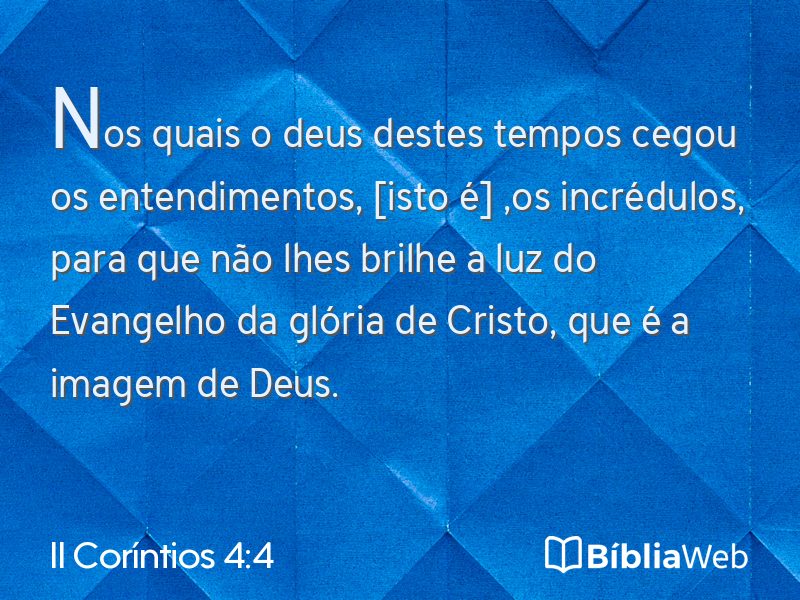 II Coríntios 4:4 em imagem para compartilhar