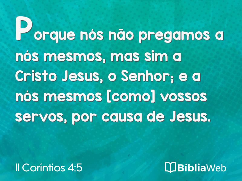 II Coríntios 4:5 em imagem para compartilhar