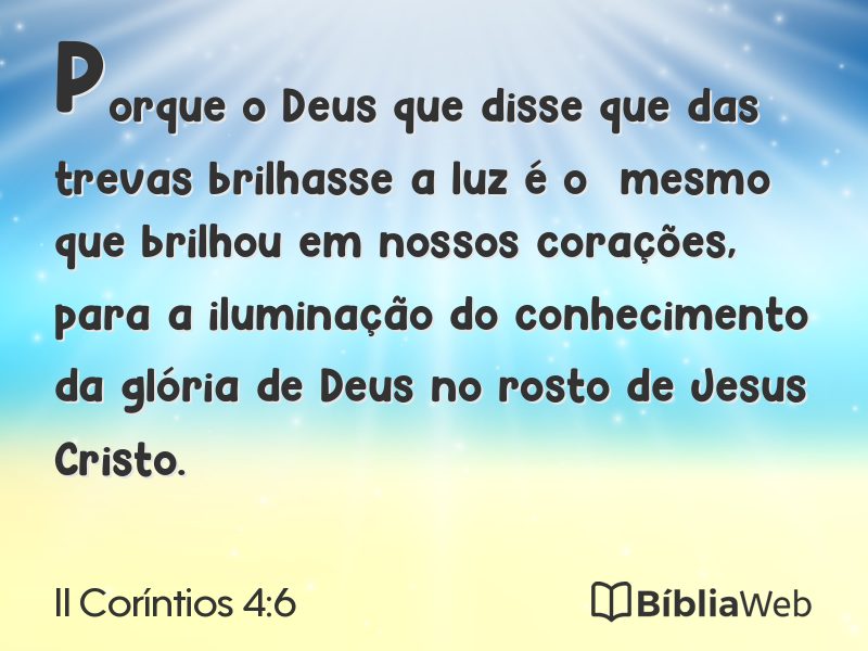 II Coríntios 4:6 em imagem para compartilhar
