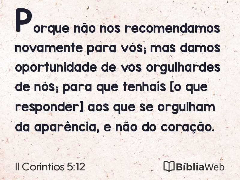 II Coríntios 5:12 em imagem para compartilhar