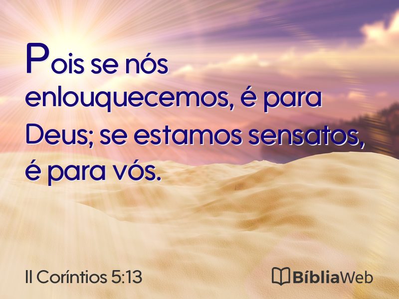 II Coríntios 5:13 em imagem para compartilhar