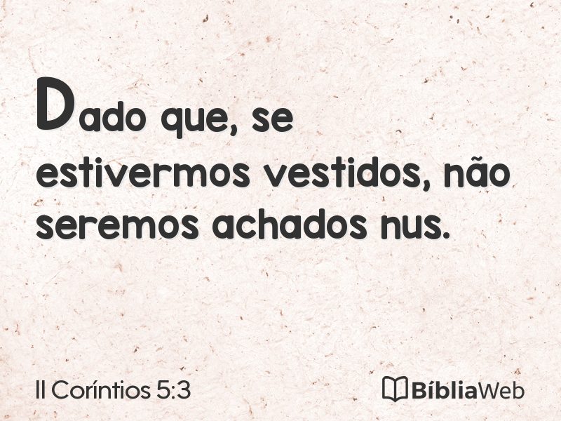 II Coríntios 5:3 em imagem para compartilhar