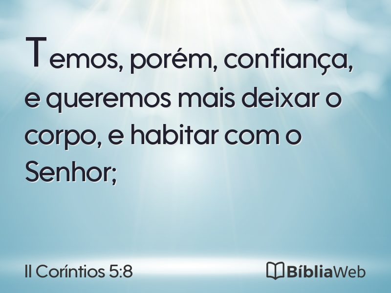 II Coríntios 5:8 em imagem para compartilhar