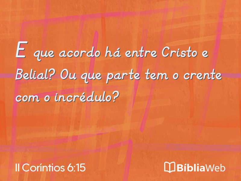 II Coríntios 6:15 em imagem para compartilhar