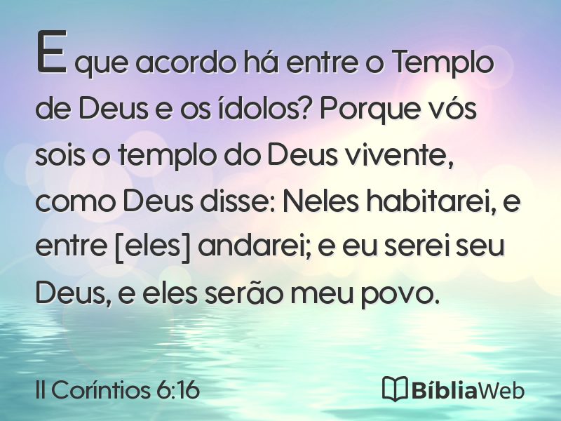 II Coríntios 6:16 em imagem para compartilhar