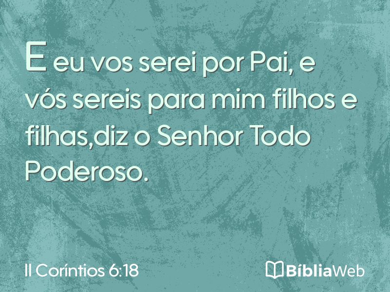 II Coríntios 6:18 em imagem para compartilhar