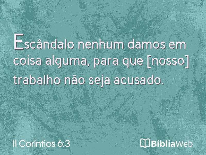 II Coríntios 6:3 em imagem para compartilhar