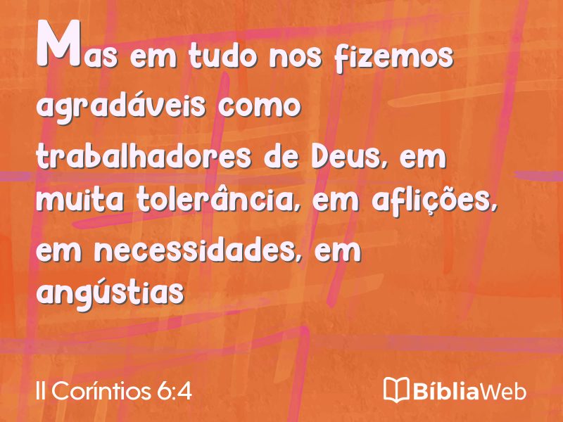 II Coríntios 6:4 em imagem para compartilhar