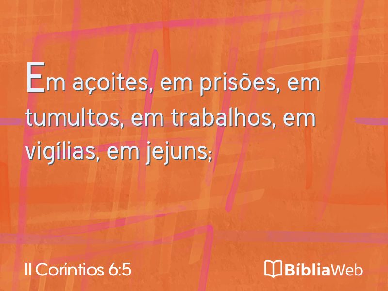 II Coríntios 6:5 em imagem para compartilhar