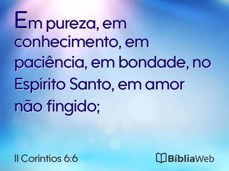II Coríntios 6:6 em imagem para compartilhar