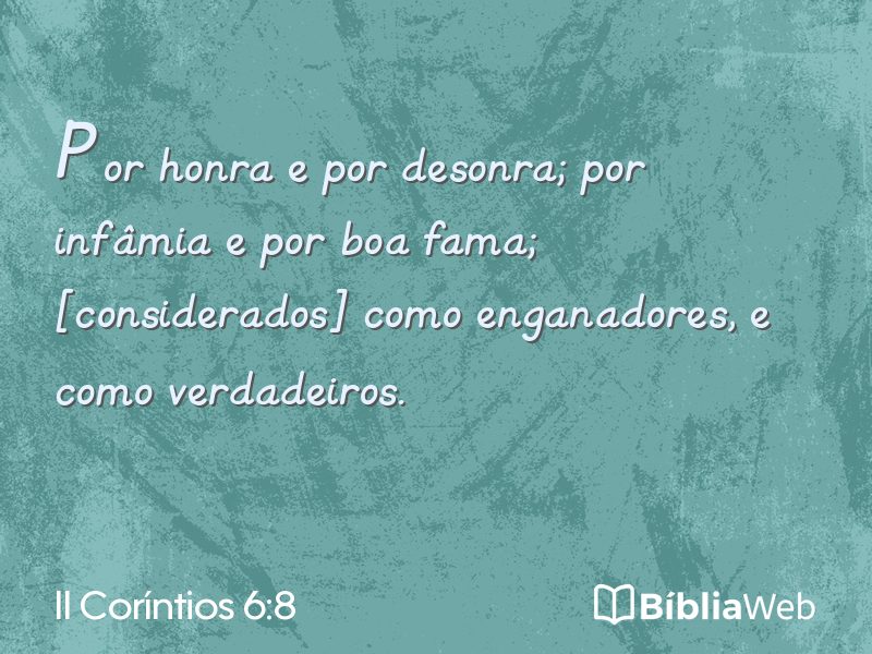 II Coríntios 6:8 em imagem para compartilhar