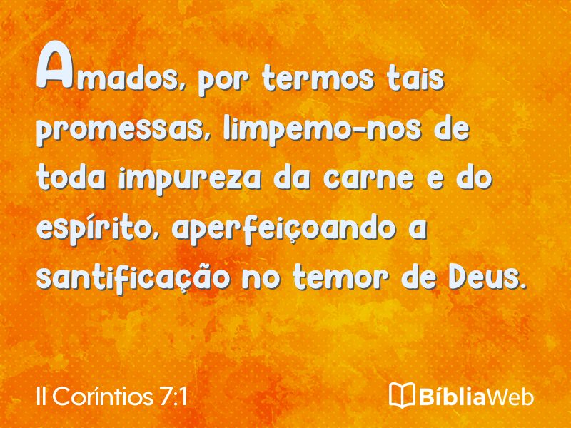 II Coríntios 7:1 em imagem para compartilhar