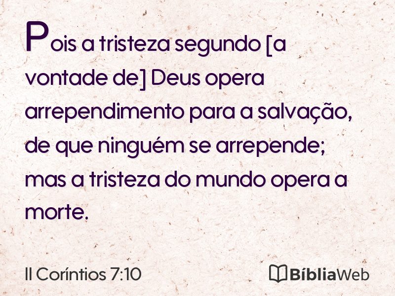 II Coríntios 7:10 em imagem para compartilhar