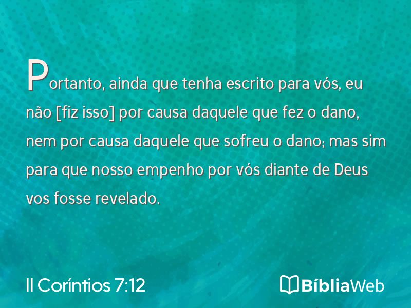 II Coríntios 7:12 em imagem para compartilhar