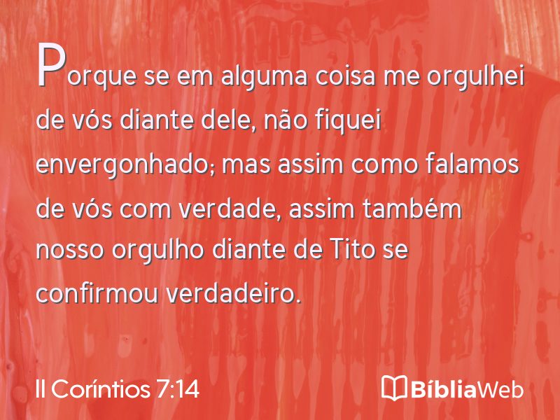 II Coríntios 7:14 em imagem para compartilhar
