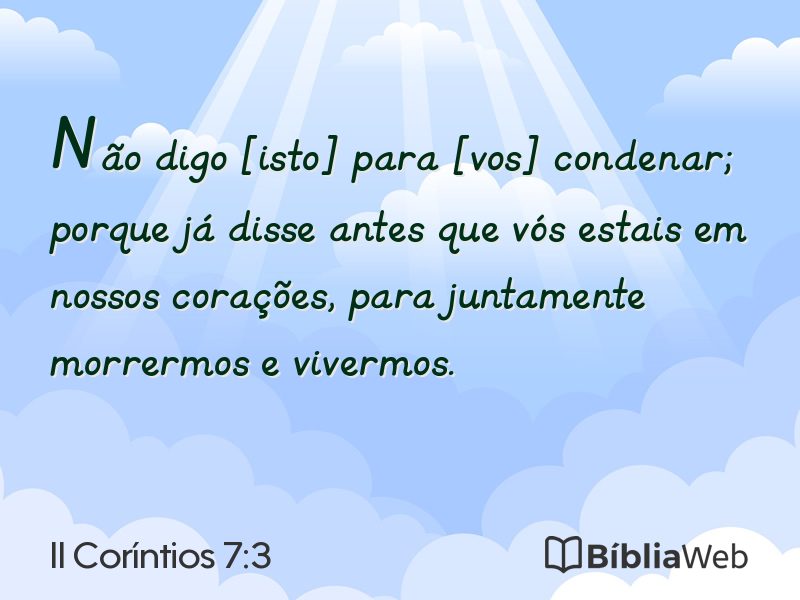 II Coríntios 7:3 em imagem para compartilhar