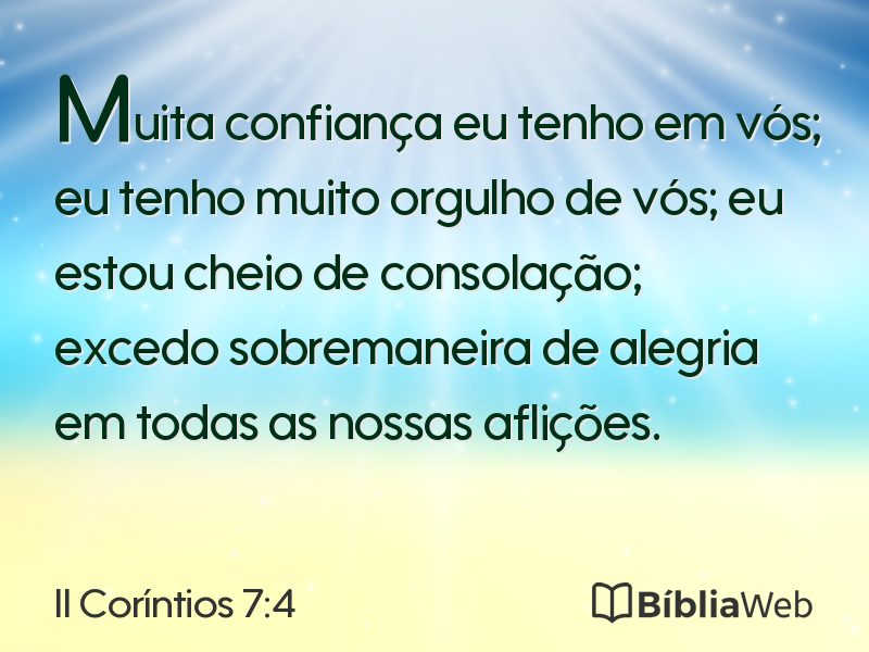 II Coríntios 7:4 em imagem para compartilhar