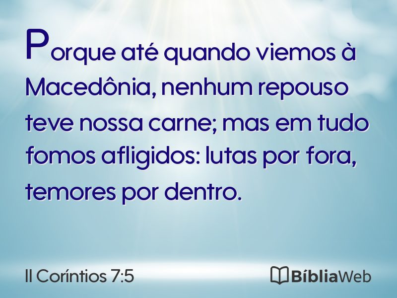II Coríntios 7:5 em imagem para compartilhar