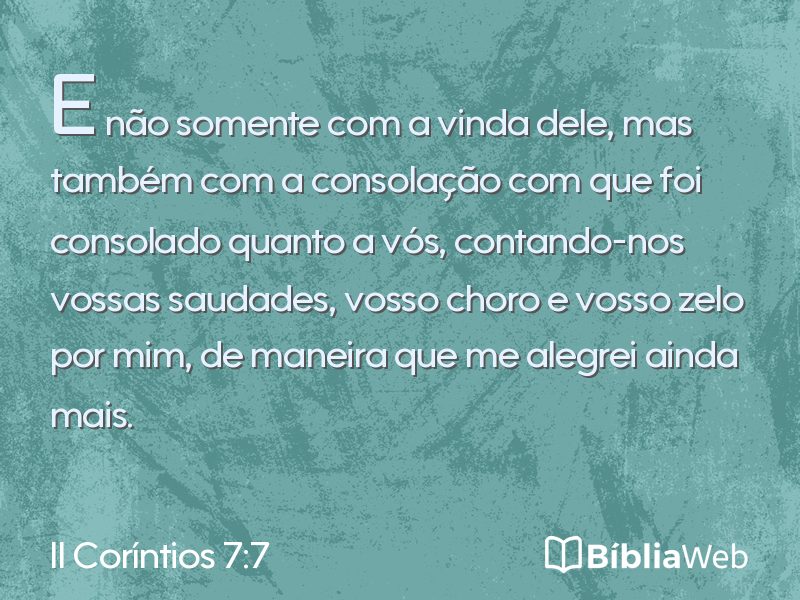 II Coríntios 7:7 em imagem para compartilhar