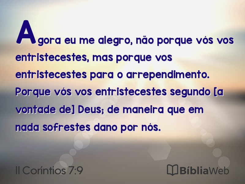 II Coríntios 7:9 em imagem para compartilhar