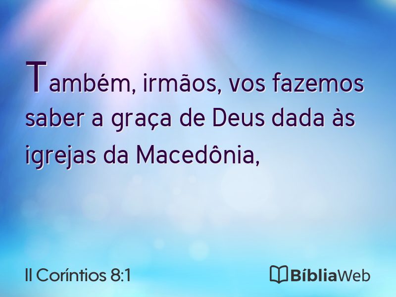 II Coríntios 8:1 em imagem para compartilhar