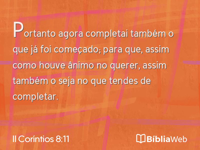 II Coríntios 8:11 em imagem para compartilhar