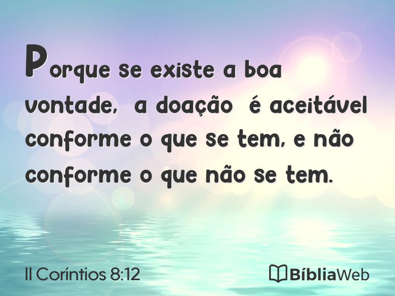 II Coríntios 8:12 em imagem para compartilhar