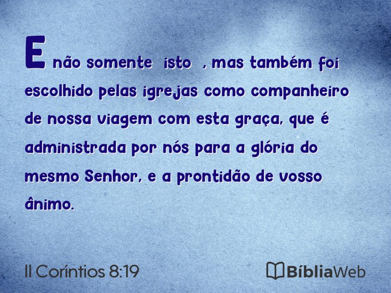 II Coríntios 8:19 em imagem para compartilhar