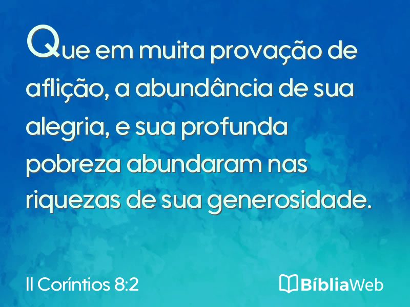 II Coríntios 8:2 em imagem para compartilhar