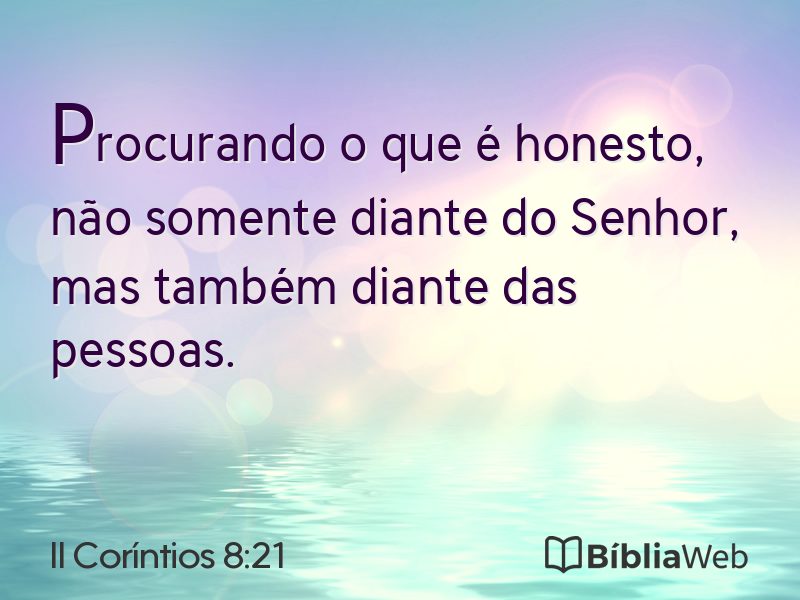 II Coríntios 8:21 em imagem para compartilhar