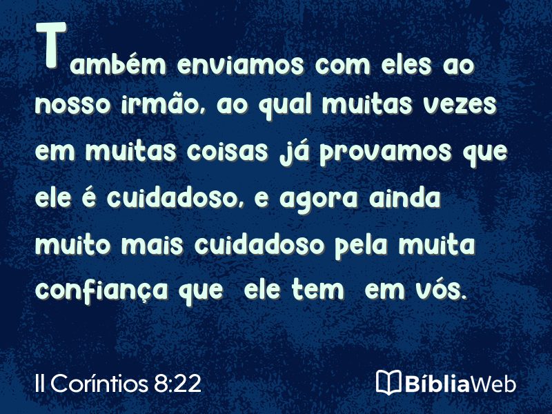 II Coríntios 8:22 em imagem para compartilhar