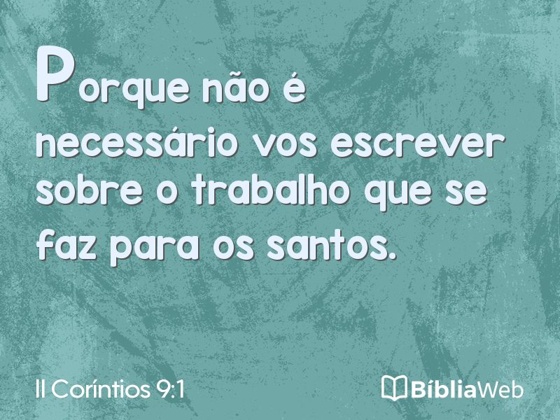 II Coríntios 9:1 em imagem para compartilhar
