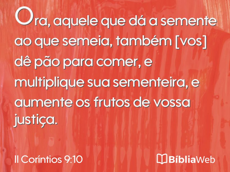 II Coríntios 9:10 em imagem para compartilhar