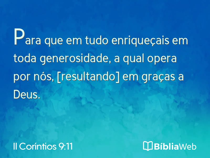 II Coríntios 9:11 em imagem para compartilhar