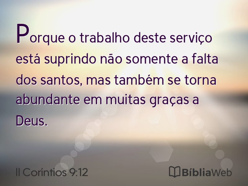II Coríntios 9:12 em imagem para compartilhar