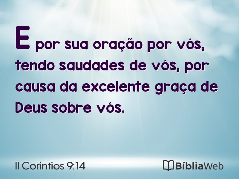 II Coríntios 9:14 em imagem para compartilhar