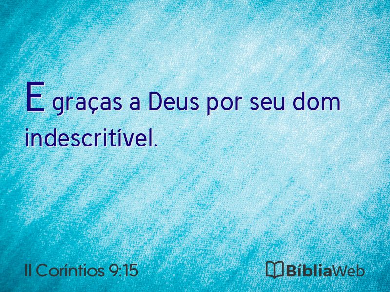 II Coríntios 9:15 em imagem para compartilhar
