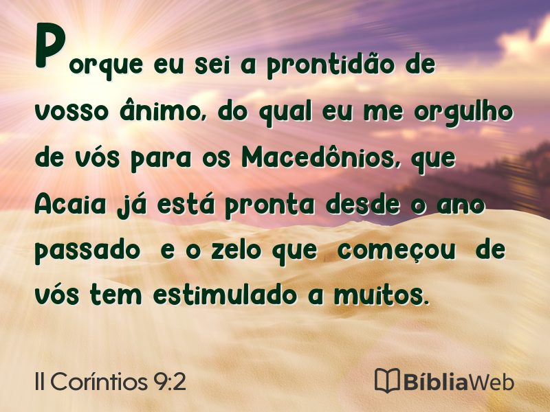 II Coríntios 9:2 em imagem para compartilhar