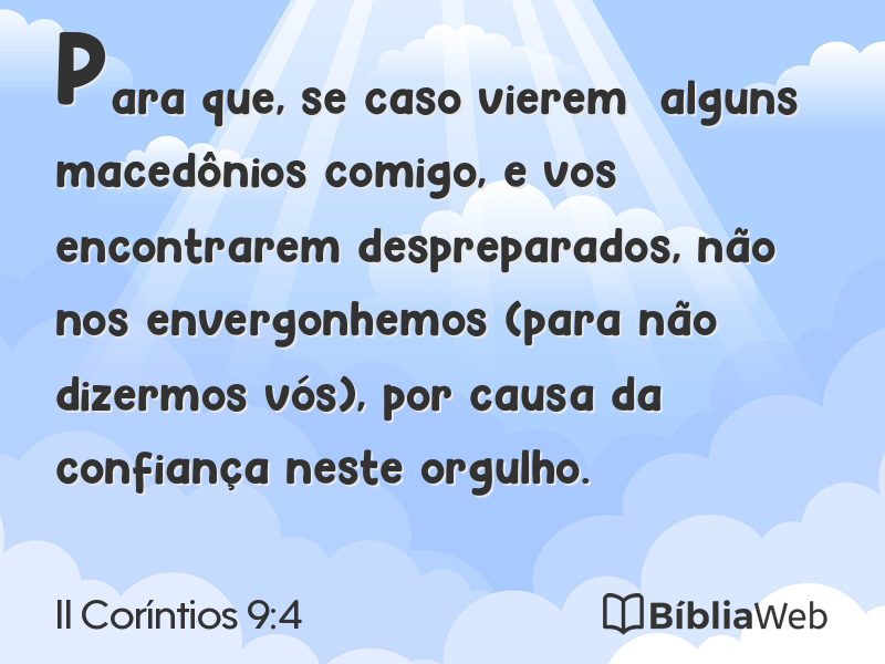 II Coríntios 9:4 em imagem para compartilhar