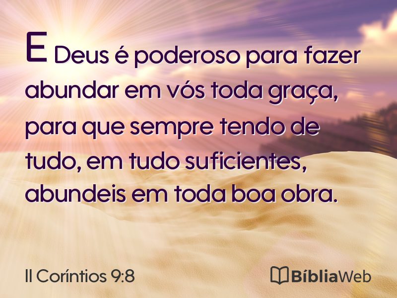 II Coríntios 9:8 em imagem para compartilhar