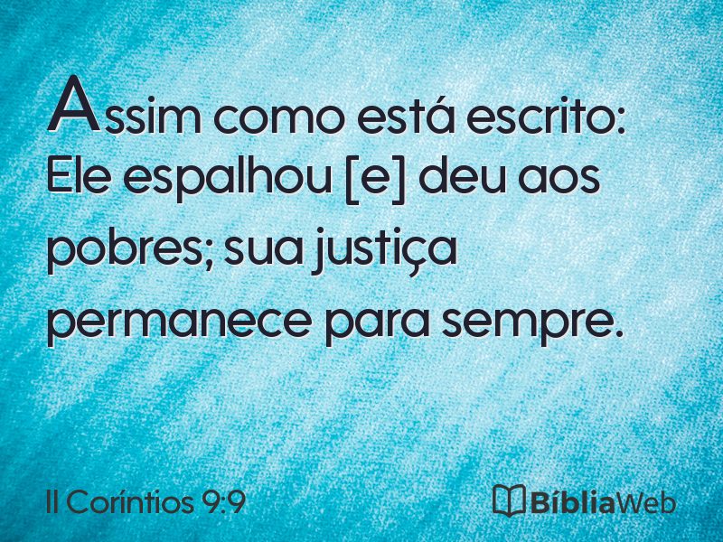 II Coríntios 9:9 em imagem para compartilhar