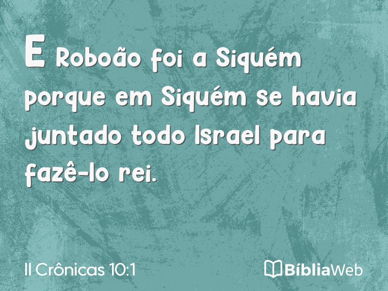 II Crônicas 10:1 em imagem para compartilhar