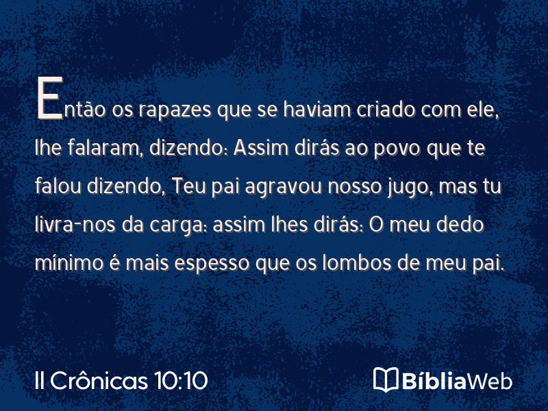 II Crônicas 10:10 em imagem para compartilhar