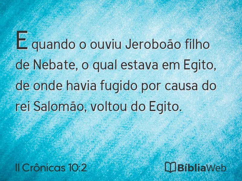 II Crônicas 10:2 em imagem para compartilhar